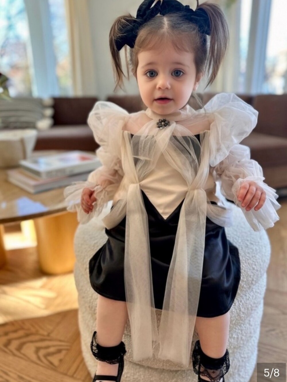 Petite Maison Black and Cream Tulle Dress